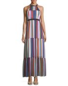Graphic-print Halter-neck