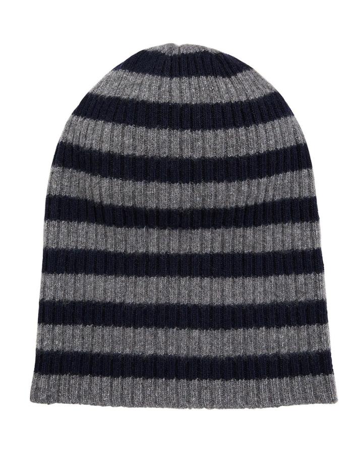 Cashmere Striped Rapper Hat
