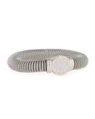 Cable Spring Coil Bracelet W/ Pave Diamond