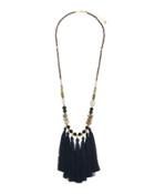 Long Mixed Stone & Tassel Necklace