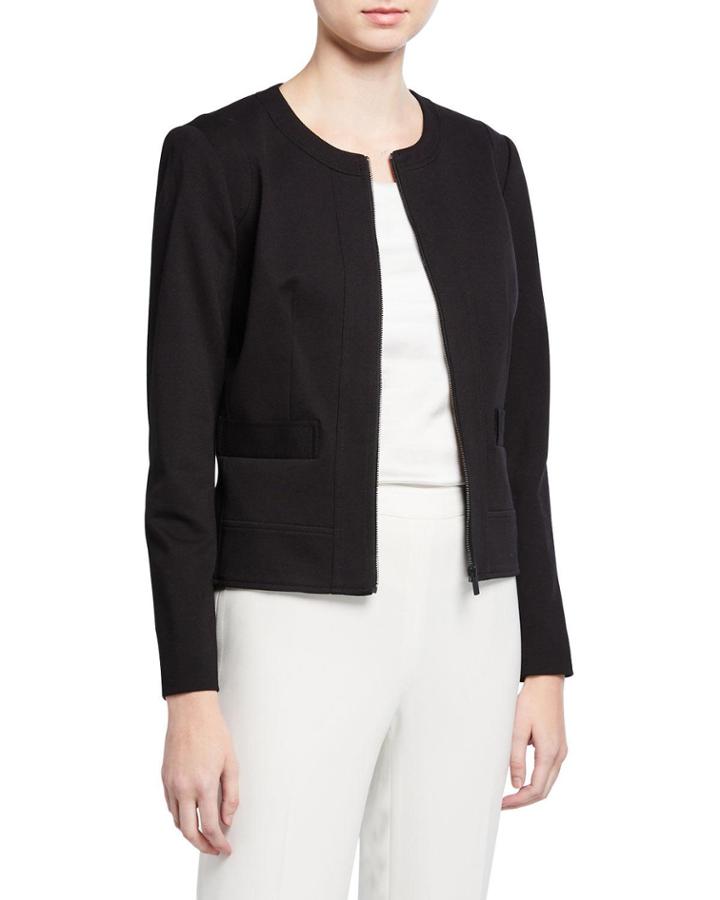 Zip-front Collarless Jacket