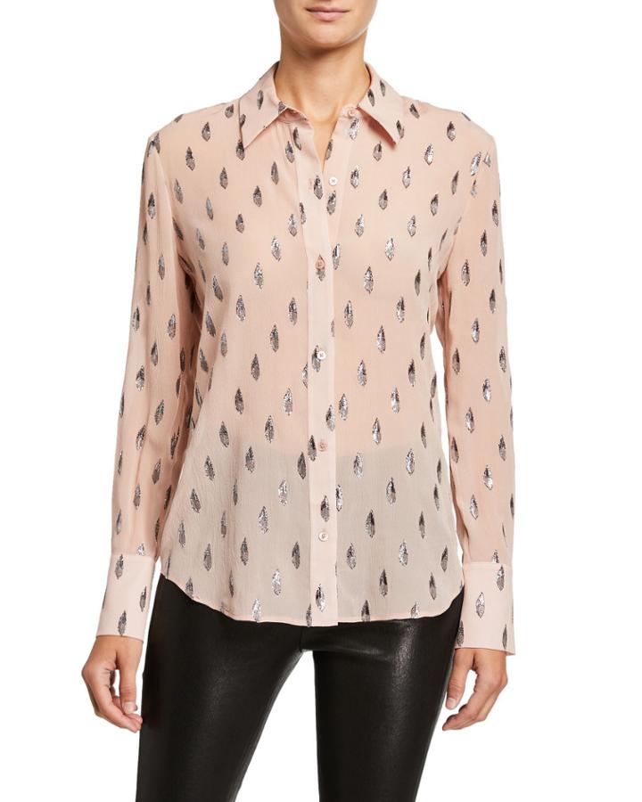 Sedienne Printed Long-sleeve Button-down