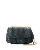 Snake-embossed Faux-leather Crossbody Bag,