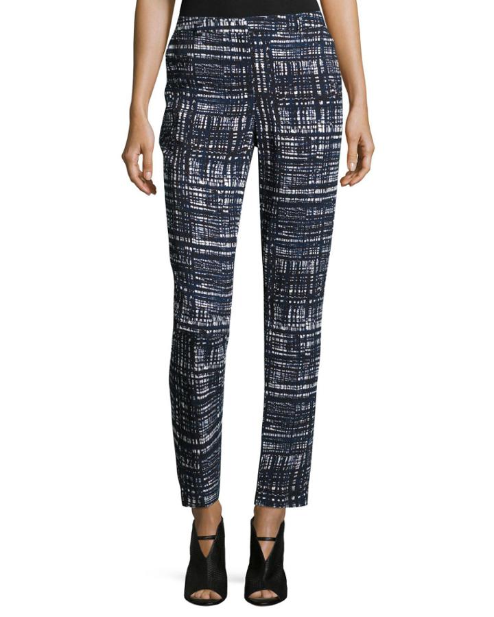 Talas Weave-print Ankle Pants