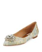 Davis Jewel-toe Brocade Flat