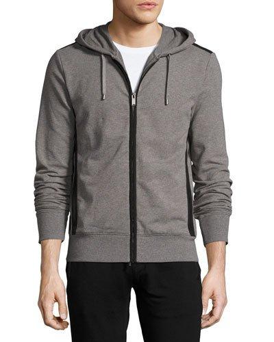 Contrast-trim Zip-front