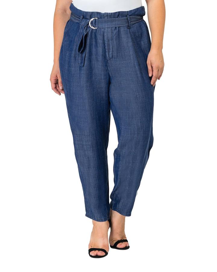 Plus Size Marina Paperbag Belted Pants