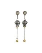 Erato Ornate Bulb & Chain Labradorite Dangle Earrings