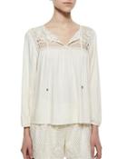 Carole Cutout-trim Tie-neck Top