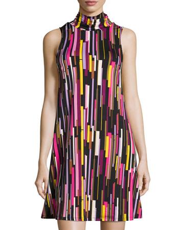 Mixie Sleeveless A-line Printed Dress