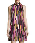 Mixie Sleeveless A-line Printed Dress