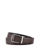 Reversible Leather Belt, Chocolate/black