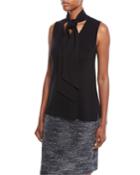 Sleeveless Knit Top W/ Tie Detail