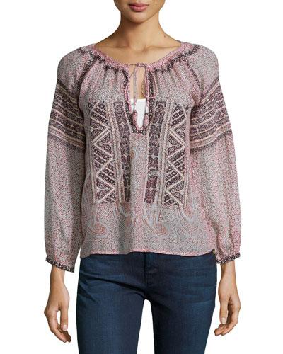 Beldisa Paisley-print Top, Apple