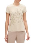Melange Jersey Short-sleeve Embellished