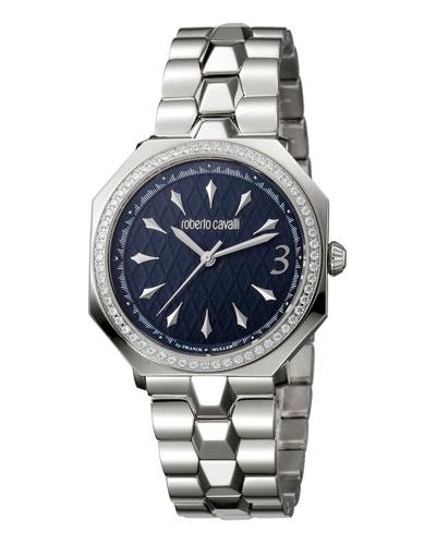 33mm Bracelet Watch W/ Crystal Bezel