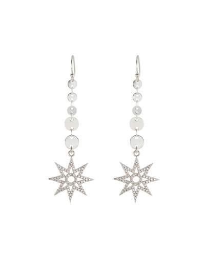 North Star Disc Chain Drop Earrings