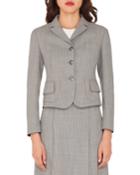 Short End-on-end Woven Wool-blend Jacket