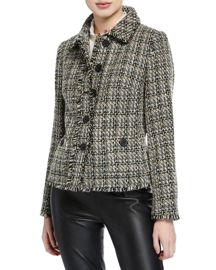 Peter Pan Collar Tweed Blazer