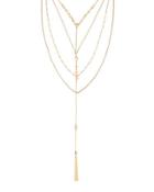 Long Layered Y-drop Necklace, Golden