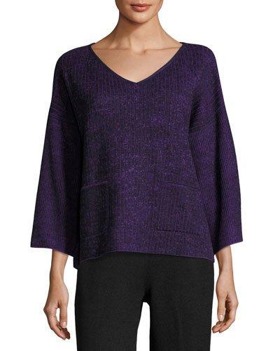 Drop-shoulder Patch-pocket Knit Tunic