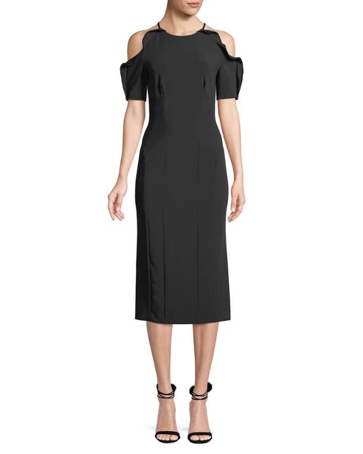 Cold-shoulder Ruffle Column