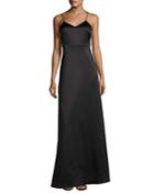 Sleeveless V-neck Structured Evening Gown