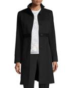 Wool Lace-trim Coat, Oxford