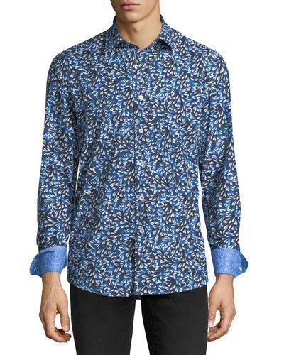 Shaped-fit Blue Pattern Woven