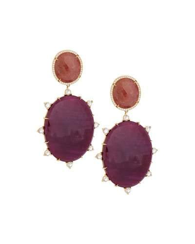 Unico 18k Pink Sapphire & Diamond Drop Earrings