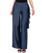 Side Zip Flounce Palazzo Pants