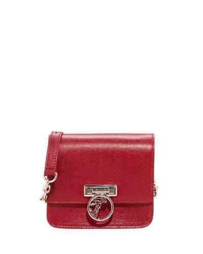 Saffiano Leather Small Crossbody Bag, Red