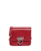 Saffiano Leather Small Crossbody Bag, Red