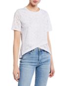Cross-front Short-sleeve Burnout T-shirt