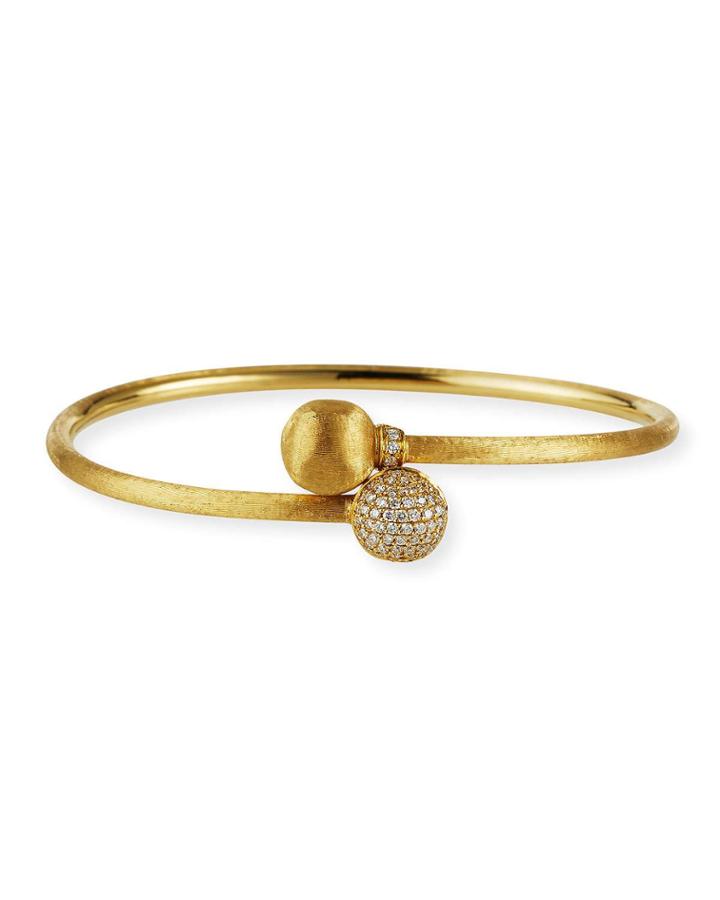 18k Yellow Gold Diamond Hugging Bangle