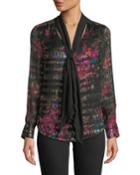Demming Tie-neck Floral Chiffon Blouse