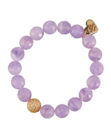Amethyst Beaded Stretch Bracelet