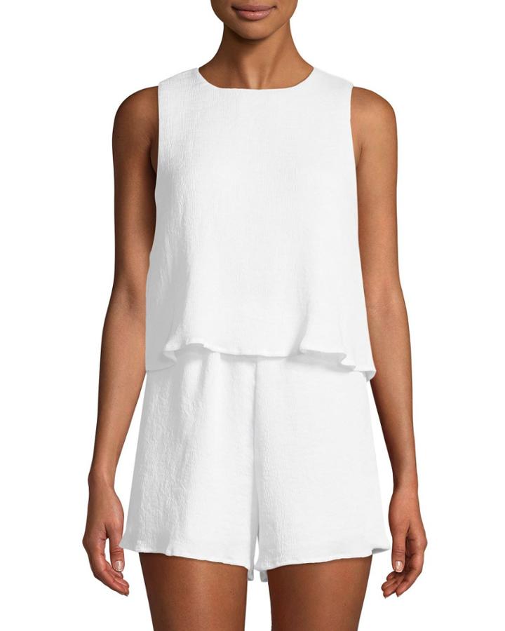 Ribbed Open-back Romper