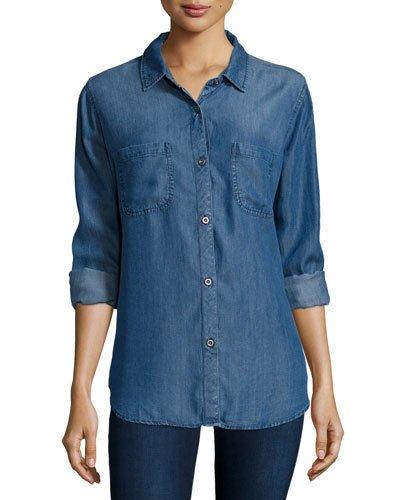Carter Button-front Chambray Shirt, Dark Vintage