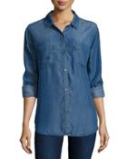 Carter Button-front Chambray Shirt, Dark Vintage