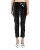 Vinyl-effect Five-pocket Cropped Jeans