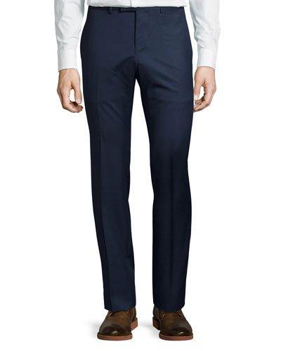 Monaco Wool Trouser Pants, Dark Blue