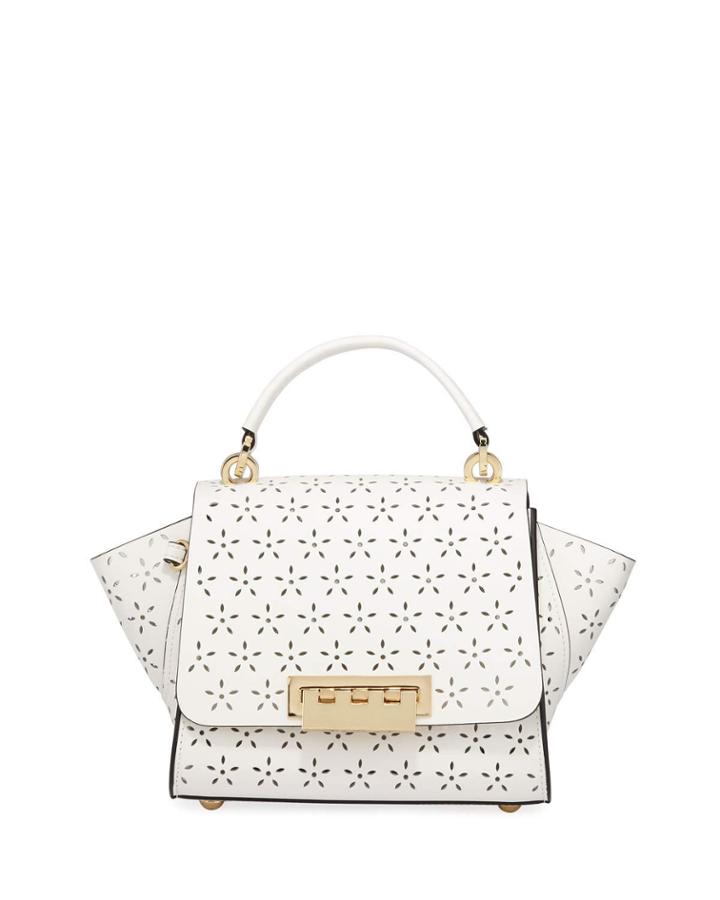 Eartha Floral Perforated Leather Top-handle Bag