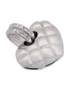 18k White Gold Quilted Heart Pendant