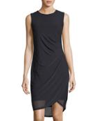 Side-ruched Knit Dress