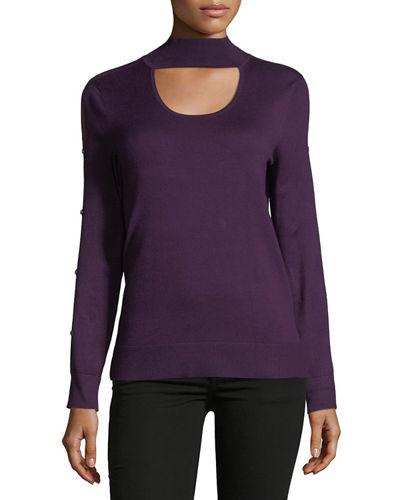 Mock-neck Keyhole