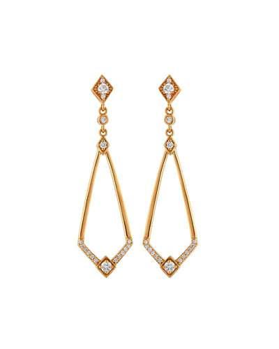 Art Deco 18k Geometric Diamond Dangle Earrings