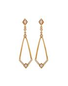 Art Deco 18k Geometric Diamond Dangle Earrings