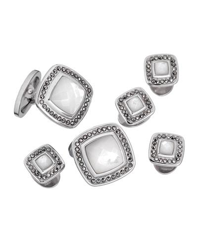 Square Faceted Mother-of-pearl Cuff Links &