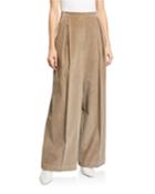 Corduroy Wide-leg Trousers